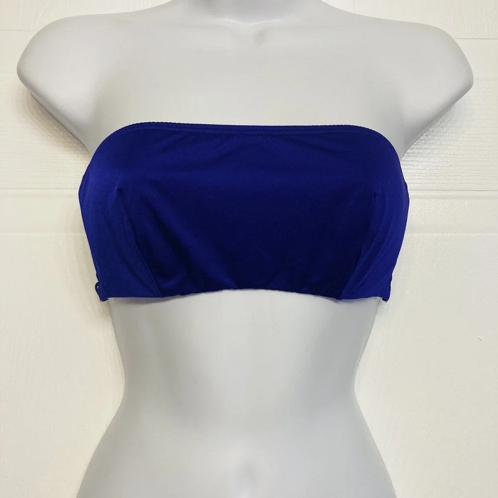 Victoria's Secret Bandeau Strapless Unlined Bra Women 34C Blue Strappy Cage Back